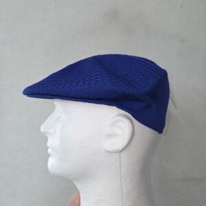 Bruno Capelo Mesh Ivy Cap Men L XL Royal Blue Vent Air Tropic Knit Flat Cap NEW
